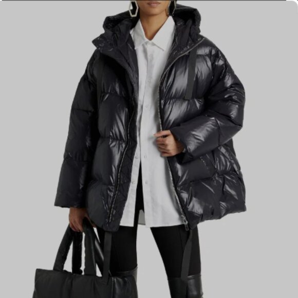 Stand Studio | Adeline Quilted Black Faux Leather Puffer Coat - 4 - Picture 1 of 10